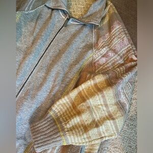 Free People Oversized zip up sweatshirt/sweater hybrid